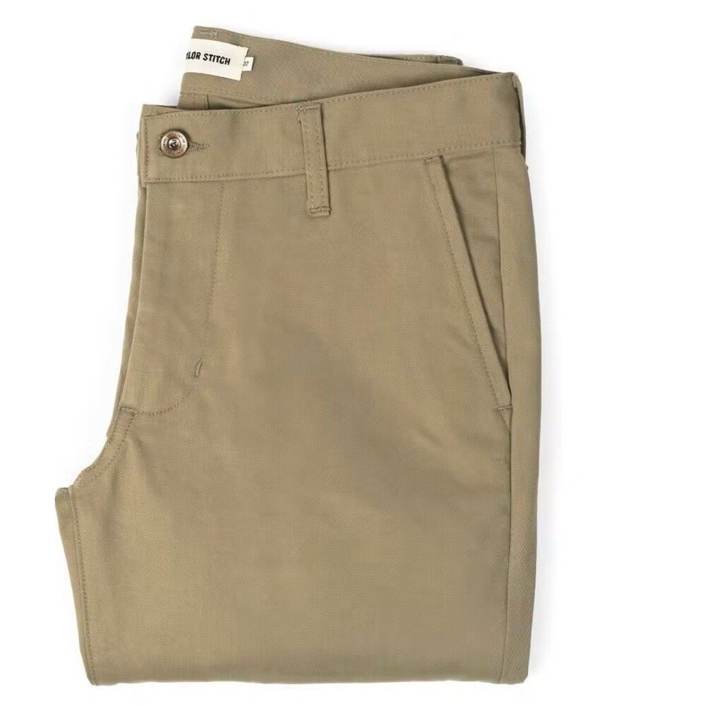 Taylor Stitch Slim Chino Foundation Pants Size 33 British Khaki Organic Cotton